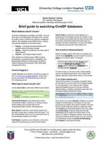 Brief guide to searching OvidSP databases Which database should I choose?