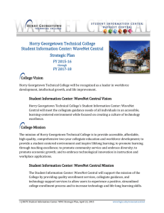 Horry Georgetown Technical College Student Information Center: WaveNet Central Strategic Plan FY 2015-16