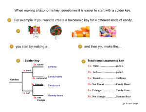 When making a taxonomic key, sometimes it is easier to... For example: If you want to create a taxonomic key...