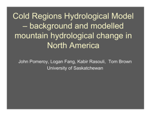 Cold Regions Hydrological Model – background and modelled mountain hydrological change in