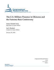 The U.S. Military Presence in Okinawa and the Futenma Base Controversy