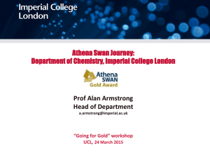 Athena Swan Journey: Prof Alan Armstrong Head of Department