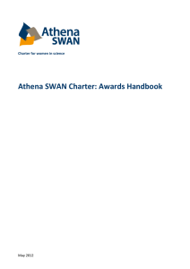 Athena SWAN Charter: Awards Handbook May 2012 Charter for women in science