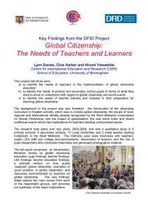 Global Citizenship: The Needs of Teachers and Learners