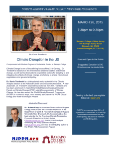 Climate Disruption in the US MARCH 26, 2015  7:30pm to 9:30pm