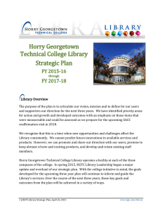 Horry Georgetown Technical College Library Strategic Plan FY 2015-16