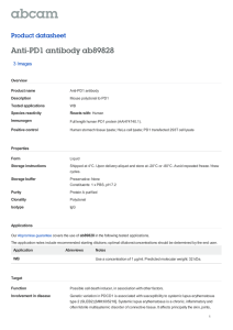 Anti-PD1 antibody ab89828 Product datasheet 3 Images