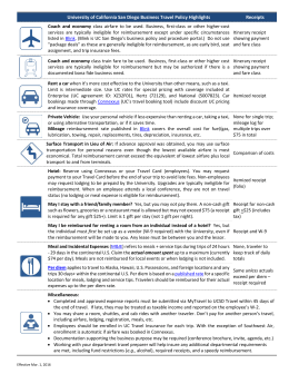 University Of California San Diego Business Travel Policy Highlights Receipts University Of California San Diego Business Travel Policy Highlights Receipts
