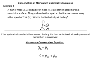 Example 1 Conservation of Momentum Quantitative Examples