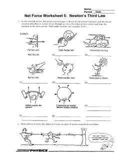 Printables Newtons Laws Worksheet newtons lesson 14 homework third law net force worksheet 5 name