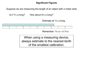 When using a measuring device, always estimate to the nearest tenth