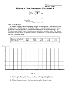 Motion in One Dimension Worksheet 4