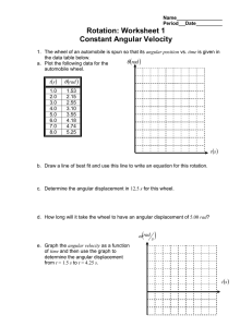 Rotation: Worksheet 1 Constant Angular Velocity   