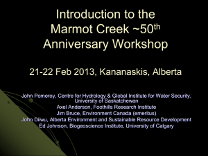 Introduction to the Marmot Creek ~50  Anniversary Workshop