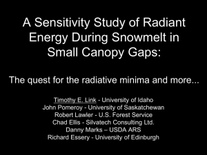 A Sensitivity Study of Radiant Energy During Snowmelt in Small Canopy Gaps: