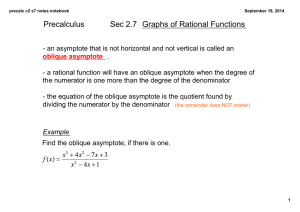 Precalculus Sec 2.7   Graphs of Rational Functions