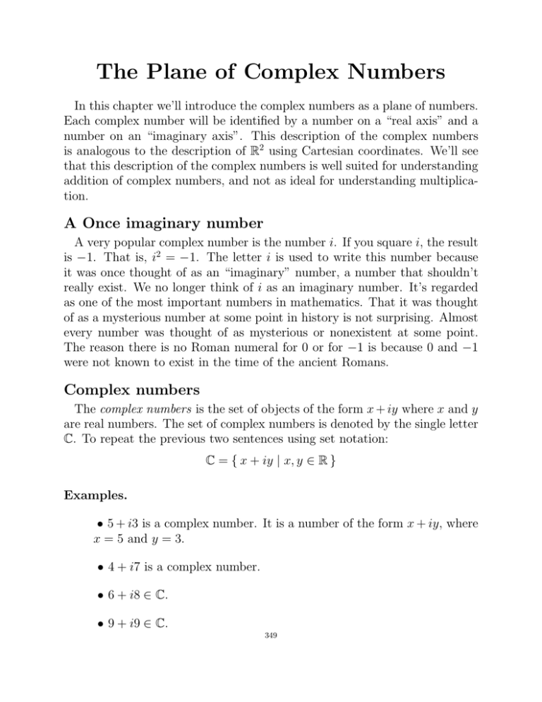 The Plane of Complex Numbers