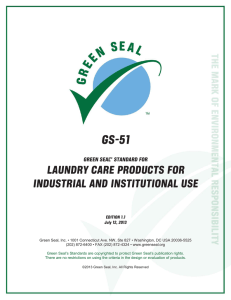 GS-51 LAUNDRY CARE PRODUCTS FOR INDUSTRIAL AND INSTITUTIONAL USE