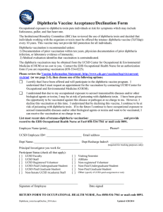 Diphtheria Vaccine Acceptance/Declination Form