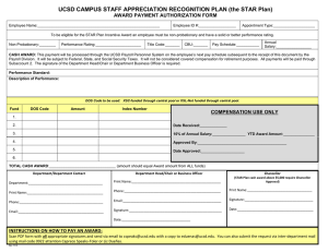 UCSD CAMPUS STAFF APPRECIATION RECOGNITION PLAN (the STAR Plan)