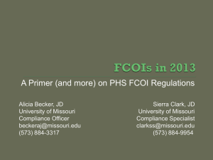 NCURA Summary of the New PHS FCOI Requirements
