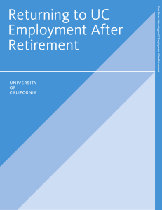 Returning to UC Employment After Retirement