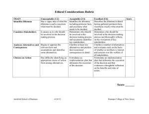 Ethical Considerations Rubric