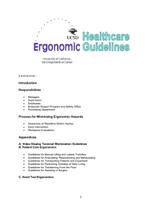 Introduction Process for Minimizing Ergonomic Hazards Responsibilities