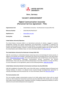 Digital Communication Associate (Personnel Service Agreement – PSA)  VACANCY ANNOUNCEMENT