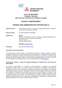 FINANCE AND ADMINISTRATIVE OFFICER (NO-A) VACANCY ANNOUNCEMENT  LOCAL RECRUITMENT