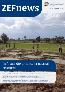 ZEFnews In focus: Governance of natural resources No. 30 - October  2014
