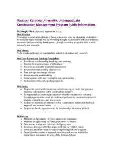 Western Carolina University, Undergraduate Construction Management Program Public Information  Strategic Plan