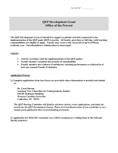QEP Development Grant Office of the Provost
