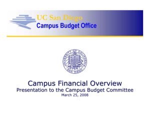 UC San Diego Campus Budget Office Campus Financial Overview