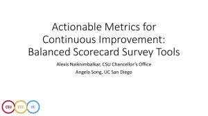 Actionable Metrics for Continuous Improvement: Balanced Scorecard Survey Tools