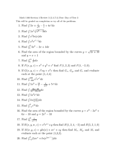 Math 1100 Section 4 Review 3 (5.1-7.4) Due: Day of... This will be graded on completion so try all of...
