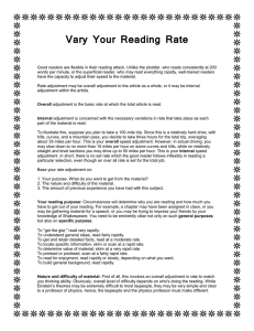 Vary Your Reading Rate