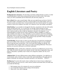 English Literature and Poetry