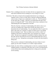 Task: Writing Conclusions (Alternate Method)
