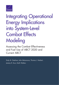 Integrating Operational Energy Implications into System-Level Combat Effects