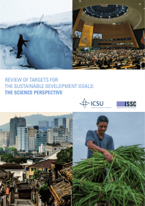 Review of TaRgeTs foR The susTainable DevelopmenT goals: The Science PerSPecTive