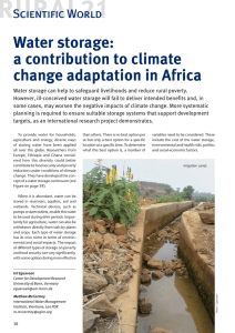 Water storage: a contribution to climate change adaptation in Africa Scientific World