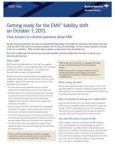 Getting ready for the EMV liability shift on October 1, 2015.