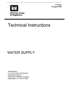 Technical Instructions WATER SUPPLY