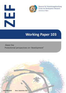 ZEF Working Paper 103 Aram Ziai Postcolonial perspectives on ‘development’