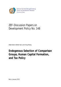 ZEF-Discussion Papers on Development Policy No. 148 Endogenous Selection of Comparison