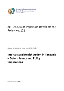 ZEF-Discussion Papers on Development Policy No. 172 Intersectoral Health Action in Tanzania