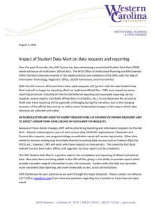 Impact of Student Data Mart on data requests and reporting  