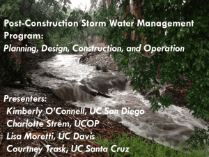 Post-Construction Storm Water Management Program: Planning, Design, Construction, and Operation