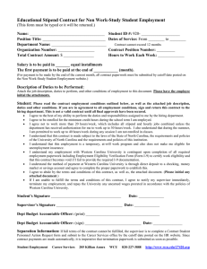 Educational Stipend Contract for Non Work-Study Student Employment